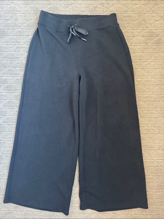SPANX Pants - SPANX AirEssentials Cropped Black Wide-Leg Drawstring Track Pants